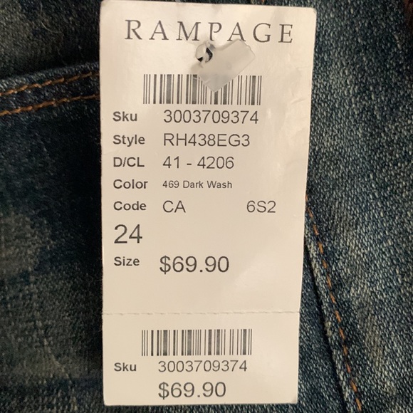 Hippie jeans sz 24” waist, never worn, vintage stone washed - Picture 5 of 6